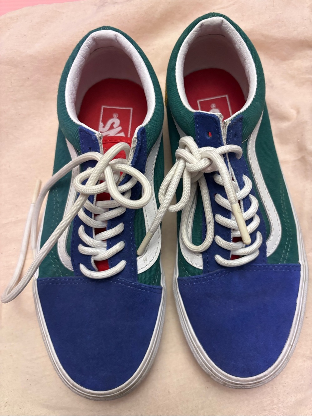 Vans Low-Top Sneakers in Blue, Green & White